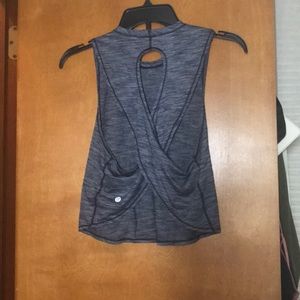 Lulu lemon back cut out blue top